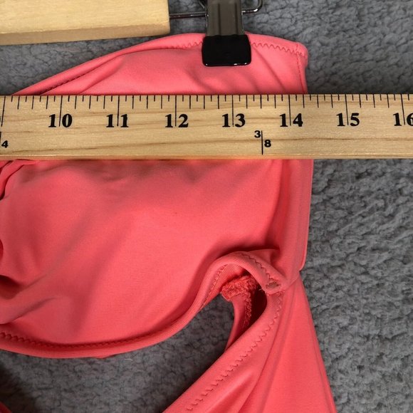 NEW Aerie Women's XL One Piece Bikini Swim Strapless Cut-Out Padded Coral Pink - Picture 6 of 12